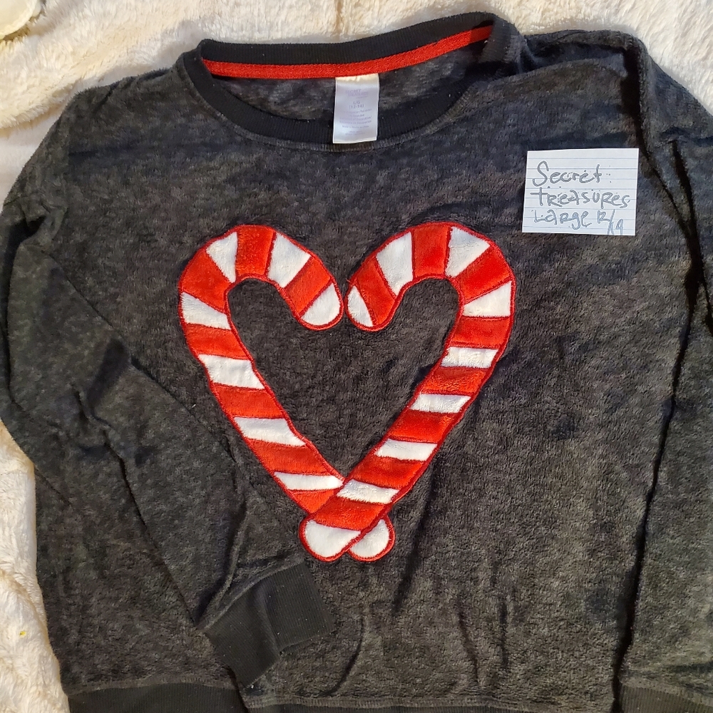 secret treasures large candy cane pajama top